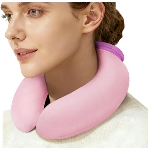 U-Shaped Hot Water Bottle with Fleece Cover 850ML Hot & Cold Water Bag Therapy Heating Pad for Pain Relief Neck Shoulder Hand Warmer Relaxing Protection Pink - color: Pink
