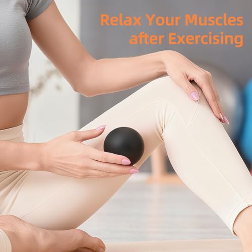 BESKAR Foot Massage Roller Black & Massage Lacrosse Ball Black