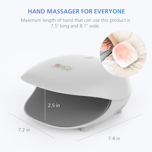 COMFIER 2026 FSA Wireless Hand Massager with Heat,3 Levels Compression & Heating, Rechargeable Hand Massager Machine for Carpal Tunnel, HSA Store Eligible Items, Gift for Men Women - color: White