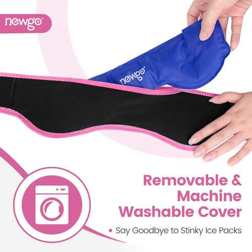 NEWGO Headache Ice Pack, Head Wrap for Migraines, FSA Eligible, Rose Red - style: Rose Red