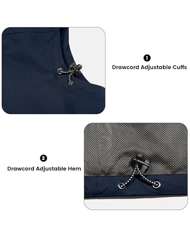 Little Donkey Andy Men's Lightweight Quick Dry Vest Windproof Sleeveless Jacket with 11 Pockets for Travel Fishing Hiking - color: Deep Blue, size: Large