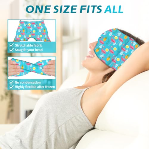 Migraine Relief Cap, Soothing Headache Ice Face Mask Products - color: Black+blue2