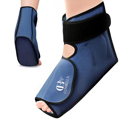Ankle Ice Pack Wrap for Swelling & Pain Relief, Navy Blue - color: Navy Blue, size: Large
