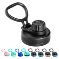 Spout Lid for Thermoflask, Takeya, Simple Modern 12-64oz Wide Mouth Bottles - color: Black 1 Pack