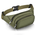 Large Fanny Pack for Women Men - Syican Waist bag with 3-Zipper Pockets - color: Army green