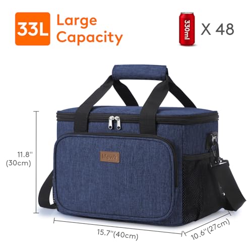 Lifewit Insulated Lunch Box for Men, Lunch Bag Cooler Women, 48-Can 33L - color: Dark Blue, size: Mega (33L)