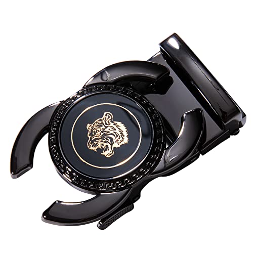 Dubulle Ratchet Belt for Men Leather Adjustable Designer Fashion Buckle - color: Back-to-back C's Tiger, size: Adjustable Fit 35" to 45" Waist