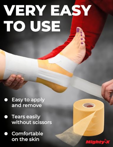 Premium White Athletic Tape for Injuries - 3 Pack with Pre-wrap - Easy Tear & No Sticky Residue - Sports Zinc Oxide Tape - Ankle, Wrist, Fingers - Ideal for Soccer, Gymnastics, Boxing