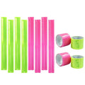12 Pcs Reflective Snap Bands High Visibility Reflectors for Night Cycling, Jogging, and Working - color: Green、Pink