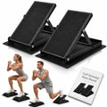 2 Pack Adjustable Slant Board for Calf Stretching, Steel Calf Stretch Board 20°-40° Non-Slip Squat Wedge with Handle for Exercise Rehab Leg Stretch and Plantar Fasciitis Relief