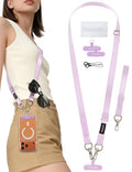 VVAAGG Cell Phone Lanyard for iPhone: Adjustable Phone Strap Crossbody Neck and Wrist Strap Anti-Theft Lanyard Travel Essential Compatible for iPhone Android Smartphones Purple - color: Purple