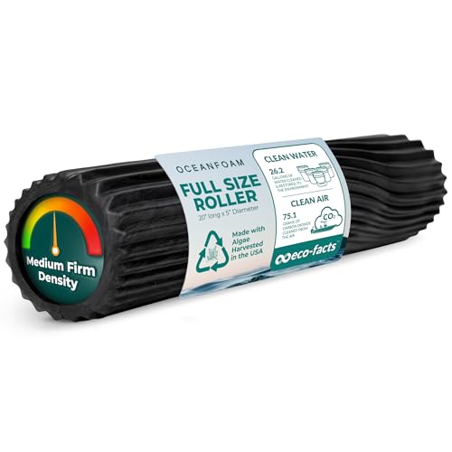 Oceanfoam Tidal Roller, Foam Roller for Exercise (Black & Charcoal Marbled) - color: Black & Charcoal Marbled