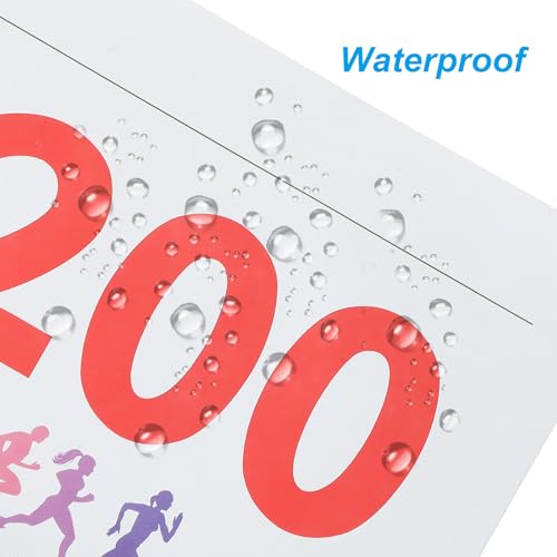PATIKIL Tearproof Running Bib Numbers, Medals Waterproof Race Competitor Numbers with Safety Pin for Marathon Sports Game Competition Runner - style: 101-200