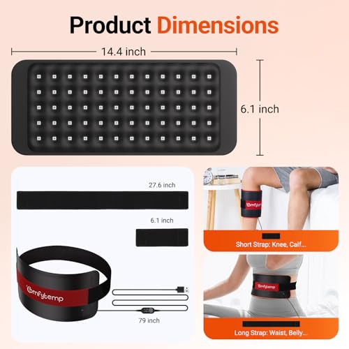 Comfytemp Red Light Pad for Body, 14.4'' x 6.1'', 660nm & Invisible 850nm - size: 14.4'' x 6.1''