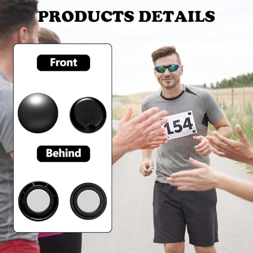 12Pcs Running Bib Clips Marathon Number Buckle Race Bib Securing Running Gear Fixing Fastener Clip Magnets Field Number Holder White Black Red for Runners Field Cycling Triathlon Supplies - color: Black white red