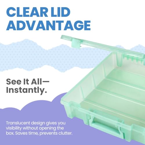 ArtBin Super Satchel Slim 1-Compartment Craft Box, Translucent Mint - color: Mint
