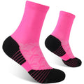 NIcool Cycling Socks For Men, 1/3 Pairs Bright Seamless Compression Running Crew Socks Youth Cushioned Tennis Quarter Socks - color: 1 Pair Pink
