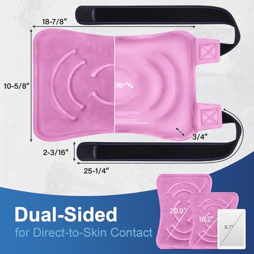 APEXUP Ice Pack for Knee Pain Relief, Large Reusable Wrap After Surgery, Flexible Gel Cold Pack for Injuries, Pain Relief for Back, Shoulder, Elbow, Ankle and Leg (Pink, XXL, 2PK) - size: 2X-Large-2PK, style: Pink