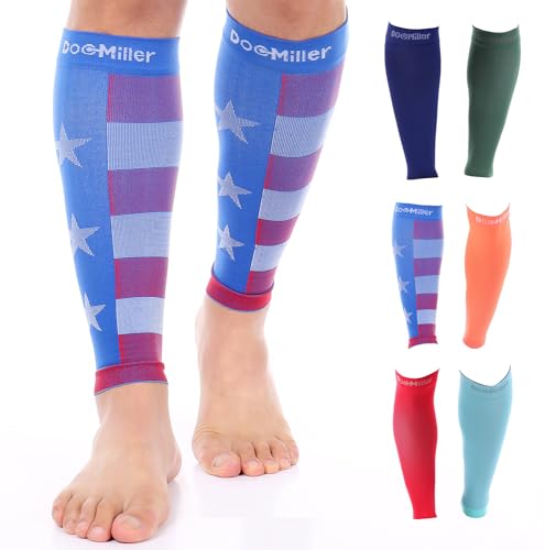 Doc Miller Compression Calf Sleeve for Men & Women, 20-30mmHg - color: Flag, size: Small REGULAR