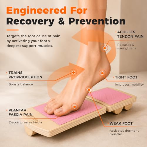 Adjustable Balance Board for Ankle Strengthening & Stability - color: Pink, size: 11.8*4.3 inch