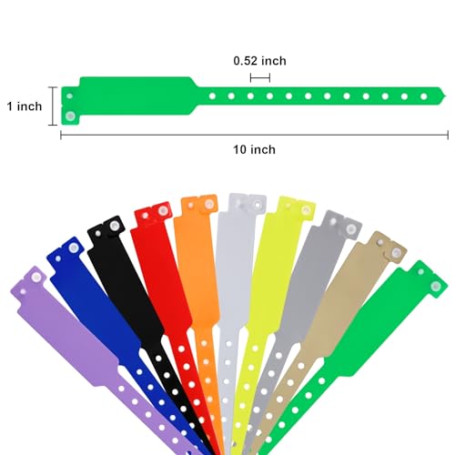 100pcs Vinyl Wristbands, Disposable Waterproof Wristbands (Multiple) - color: Multiplecolors