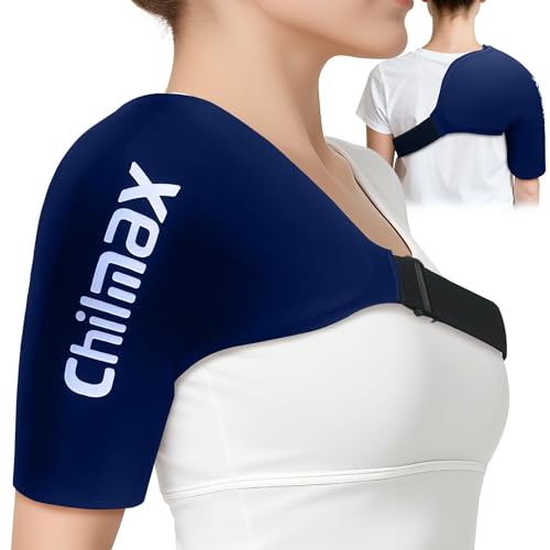 Shoulder Ice Pack Wrap for Rotator Cuff Cold Therapy Brace - color: Large Blue
