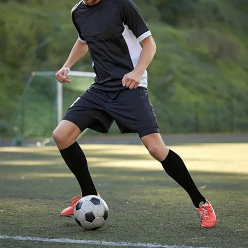 8 Pairs Knee High Compression Socks for Men Women, 15-20 mmHg Support - color: 01 Black