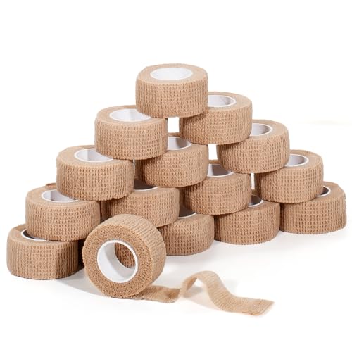 Self Adhesive Bandage Wrap,Bandage Tape,Medical Tape,Vet Tape - color: Skin Color, size: 1inch*16rolls