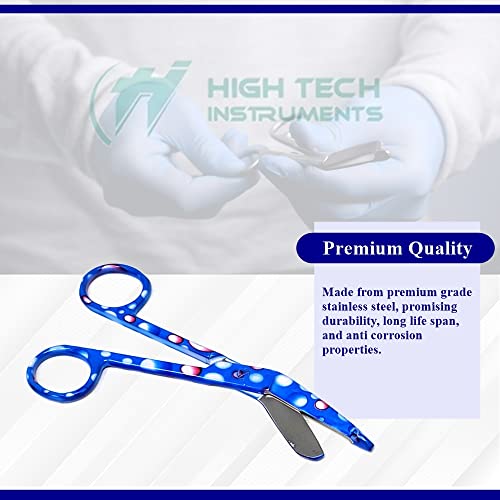 Bandage Scissors 5.5" Long Set of 6 Nurse Vet Tech Gift Made of Stainless Steel with Colorful Patterns First Aid Used For Cutting Gauze Tape Clothing Bandages Vet Wrap Adhesive Removal (Set 1) - style: Set 1