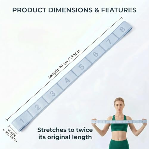 Resistance Bands for Legs: Numbered Stretch Bands for Exercise Yoga - color: Blue