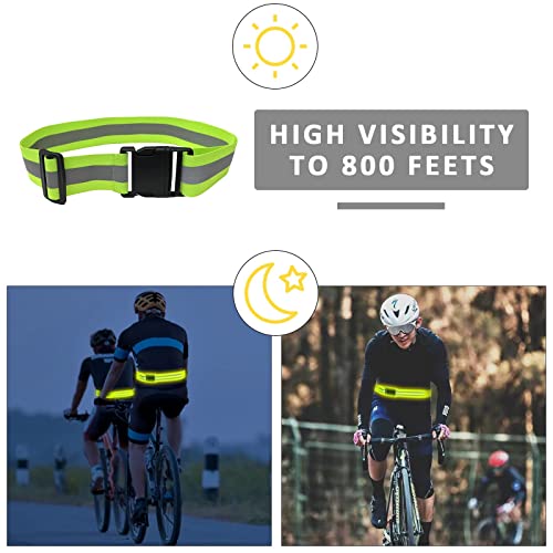 10 Pack Reflective Running Vests with Slap Bands, High Visibility Safety Reflective Reflector Vest Running Gear for Night Walking Cycling Hiking Jogging - color: B-10pcs Green Belts