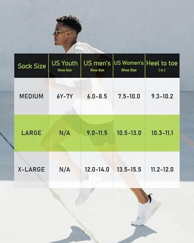 Men's No Show Compression Athletic Socks, Cushioned for Running Hiking - color: Hi-viz Yellow-4 Pairs, size: Medium