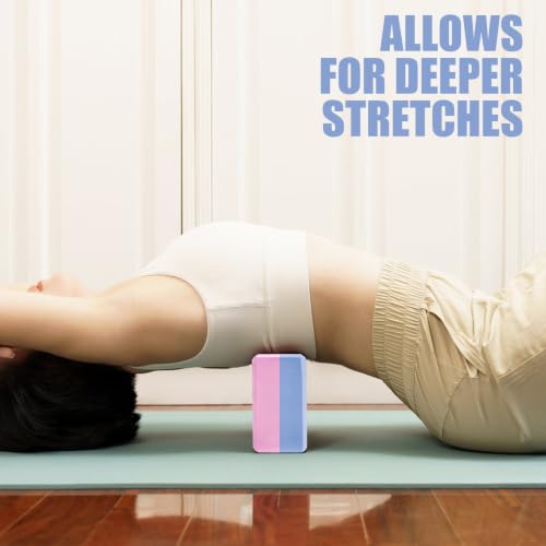 Septo 2 Pcs Yoga Blocks, 9x6x3 Inch Foam Blocks for Pilates - color: Blue-Pink