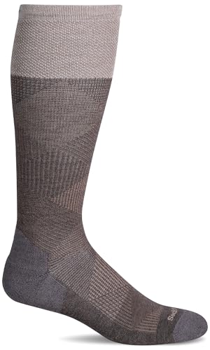 Sockwell Men's Diamond Dandy Moderate Graduated Compression Sock - color: Mushroom Solid, size: Medium-Large
