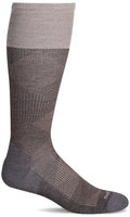 Sockwell Men's Diamond Dandy Moderate Graduated Compression Sock - color: Mushroom Solid, size: Large-X-Large