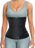 HOPLYNN Sweat Waist Trainer Body Shaper for Women Two Belts - color: Black, size: 4X-Large
