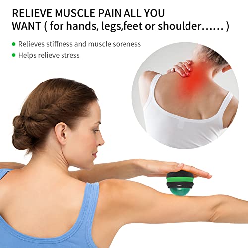 Coolrunner Massage Ball, Manual Roller Massager, Handheld Self Massage - color: Green