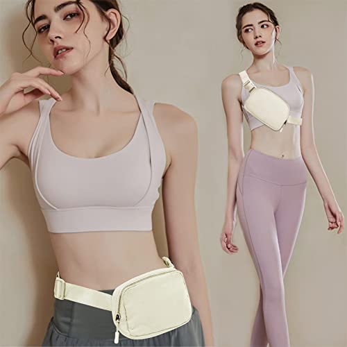 Amazerbst Belt Bag, Fanny Pack, Everywhere Belt Bag,40 Inch Adjustable Strap,for Women and Men,Waterproof - color: Beige