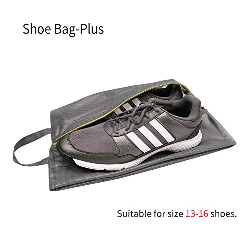 pack all Plus-Sized Shoe Bag for Travel, Water-Resistant Shoe Pouch - color: Plus-Grey, style: 2 Pack