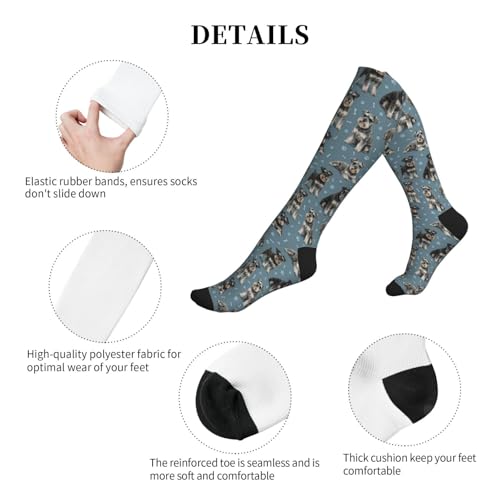 Cute Dog Compression Socks Women Men, Dog Lover Gift - color: Schnauzer1