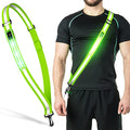 Ylzzrs LED Reflective Belt Sash Walking Gear,Safety Lights for Walkers at Night,High Visibility Safety Rechargeable Reflective Running Gear for Men Women Kids Night Dog Walking Gear - color: Green