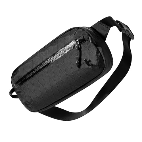 tomtoc 3.5L X-Pac Sling Bag with RFID Blocking Crossbody Pack for Men Women - color: X-Pac Black, size: 3.5L