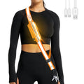 Ylzzrs LED Belt Reflective Sash for Walking at Night,High Visibility Adjustable Night Running Safety Gear,Light Up Running Belt Reflective Gear with Phone Bag/Armband for Runners Walkers Men Women - color: Orange