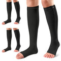 Ailaka Medical 15-20 mmHg Zipper Compression Socks for Women Men, 3 Pairs - color: Black, size: 3X-Large (3 Pair)