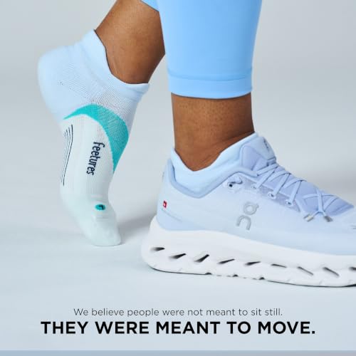 Feetures Elite Light Cushion No Show Tab Sock Wave - color: Glacier Mist (1 Pair), size: Small