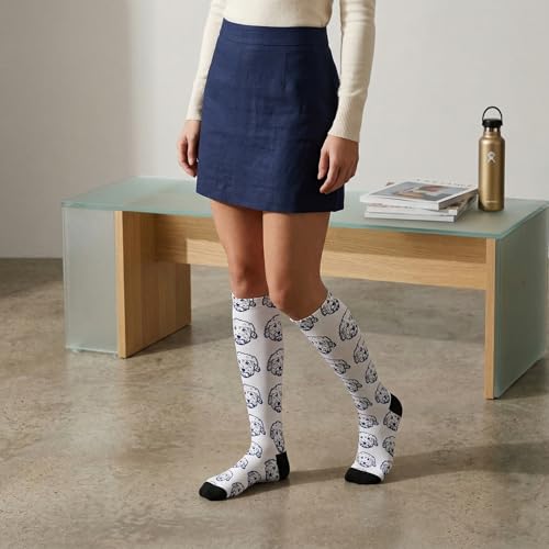 Compression Socks Knee High Support Stockings Women Men - color: Cute Goldendoodle