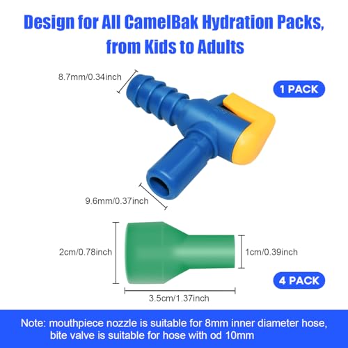 Big Bite Valve Replacement Mouthpiece Water Hydration Bladder Valve 4 Pack - color: Multi-color