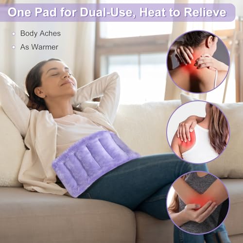 SuzziPad Microwave Heating Pad for Muscle Soreness Fatigue, 7"X16", Purple - color: Purple