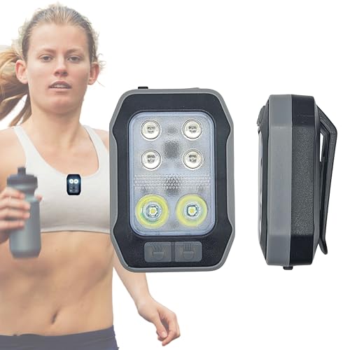 Running Light - Hands Free Powerful Mini High Visibility Safety Clip On Rechargeable LED Light for Night Running Jogging Walking Hiking, 1 Pack