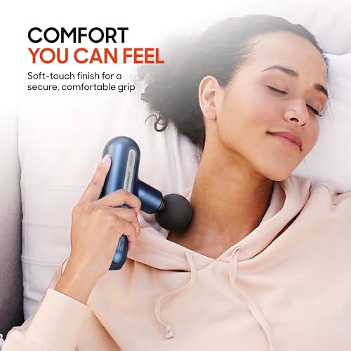 Sharper Image Powerboost Move Mini Percussion Massage Gun, Powerful & Quiet - color: Metallic Navy